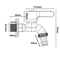 四季沐歌 MICOE 洗衣机水龙头加厚精铜主体 卫生间阳台拖把池 M-C300I 4分水嘴单冷