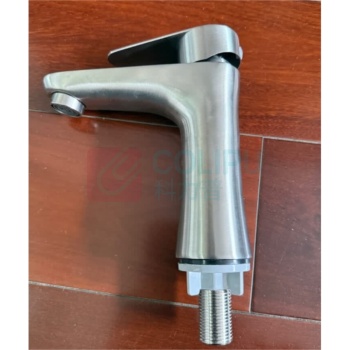 景霖 单冷矮款304不锈钢水龙头 JHSLT486 长150mm,孔径DN20 (本色)
