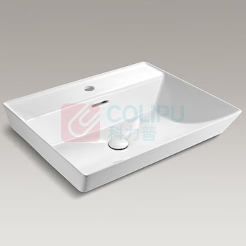 科勒 凌越长方形时尚台盆 K-EX21060T-HB1 亚光黑不带龙头孔 不含安装