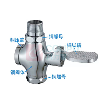 铸固 ZHUGU 大便冲洗阀 DN25 7cm 外丝 脚踏式