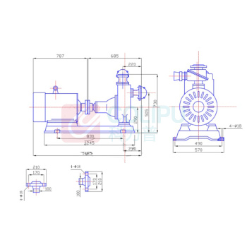 阳光泵业 自吸式离心泵 100ZX100-75P，100m3/h，75m， 37KW，304不锈钢，普通电机380V 