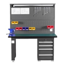 信京 重型钳工防静电工作台 带背架001+抽屉柜 1800mm*800mm*750mm