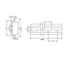 晶事达 C45平行元器件安装轨道G型 钢导轨 TS35-7.5 /1.0/M6 1米/条