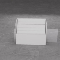 励生 地柜 LSDG08 120*60*90CM, 1.5厚E0级暖白色双贴面颗粒板, 顶面10毫米玻璃(超白玻) (暖白色) 免费安装 送货上门