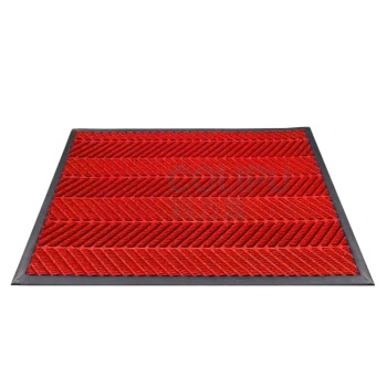 安赛瑞 轮胎纹地垫 710412 50×80cm 4边宽度2.5cm (红色) 丙纶+耐磨橡胶底