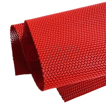 安赛瑞 镂空PVC防滑地垫 12281 90cm×1m×5mm (红色)