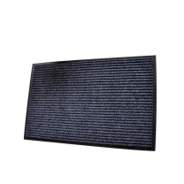 安赛瑞 双条纹PVC复合地垫 50×80cm 进门入户垫 防滑蹭土垫 办公室门垫 条绒地毯脚垫 13711 50×80cm