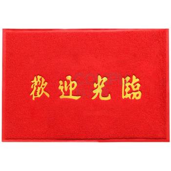 安赛瑞 PVC丝圈防滑地垫 7R00605 欢迎光临 尺寸:140*60cm 厚度:15mm (红色)