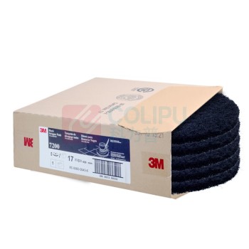 3M 加厚型黑色起蜡垫 刷片百洁垫地面抛光垫清洁垫起蜡垫 7200 黑色17英寸 5片/箱