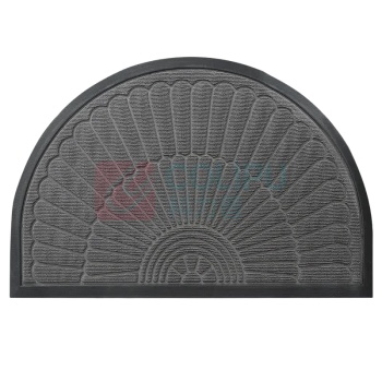 安赛瑞 半圆橡胶地垫 7R00507 60*90cm (深灰色) 材质:涤纶毯面 橡胶底部