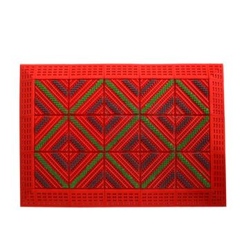 安赛瑞 室外镂空除尘地垫 23350 尺寸:60*120cm 单块尺寸15*15cm 厚度25mm (三刷红刷红底) 材质:EVA+PA66尼龙刷