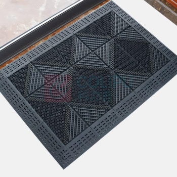 安赛瑞 室外镂空除尘地垫 23373 尺寸:75*120cm 单块尺寸15*15cm 厚度25mm (单刷灰刷灰底) 材质:EVA+PA66尼龙刷