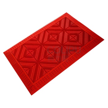 安赛瑞 室外镂空除尘地垫 23322 尺寸:60*75cm 单块尺寸15*15cm 厚度25mm (三刷红刷红底) 材质:EVA+PA66尼龙刷