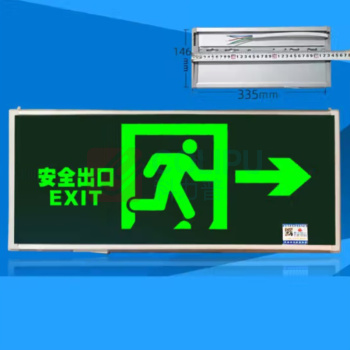 劳士 单面右向新国标背后出线安全出口消防应急灯led充电照明指示牌疏散标志灯定制 L4515指示灯 146*335 mm 0.5kg
