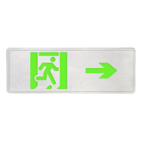 敏华电工 MINHUA 智尚款单面不锈钢标志灯 M6458(M-BLJC-1ROEⅡ1WZNX) 右向 集电集控 DC36V 1W 350.5*124.5*4mm