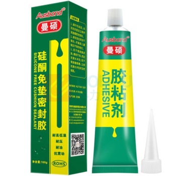 奥斯邦(Ausbond)硅酮免垫密封胶泥耐油汽车发动机变速箱缸体油底壳维修防水耐高温机械电子防漏胶黑色100g