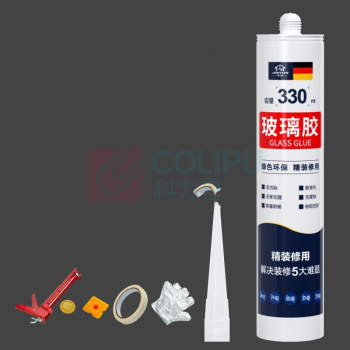 家韵 玻璃胶 大容量330ML 防水防霉【带工具】 1只装 (白色)