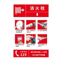 安赛瑞 PVC消防器材标识贴 消火栓使用方法 EA100422 200×300mm PVC 1张