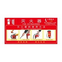 安赛瑞 PVC消防器材标识贴 灭火器使用方法 EA100421 150×300mm PVC 1张