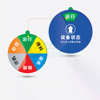 璐克斯 六区生产模具状态指示牌 亚克力强磁吸式旋转切换标示牌 8*8cm
