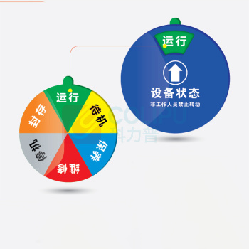 璐克斯 六区生产模具状态指示牌 亚克力强磁吸式旋转切换标示牌 8*8cm