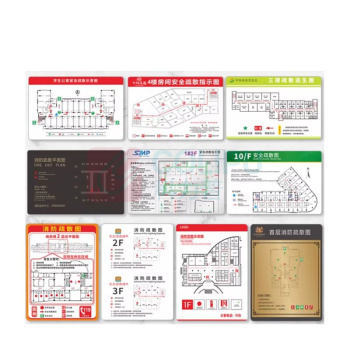 其实奇 消防安全标识-消防疏散标识-消防疏散示意图-亚克力uv覆膜 QSQ-BS-TY-260222 300*500mm*1块