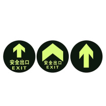 其实奇 消防安全标识-消防疏散标识-安全出口-PVC自发光材质 QSQ-BS-TY-260226 Φ=200mm*1包 (1包共5块) (墙贴)