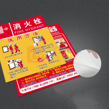 安赛瑞 消防警示贴 310918 长23.5cmx宽28cm 5张 灭火器使用方法 卡通