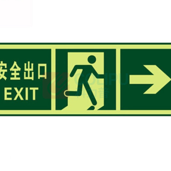 冰禹 夜光PVC安全出口警示墙贴 BYyq-121 QT2安全出口右