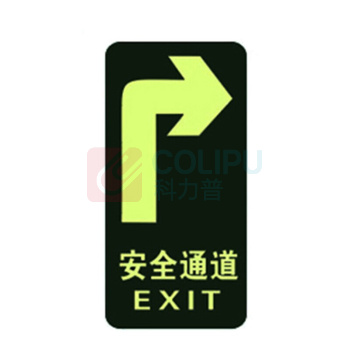 冰禹 PVC消防通道夜光地贴 BYB-152 C-6安全通道右 15*30cm