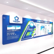 千禾 企业文化墙加厚PVC UV钢化水晶片 qh0905002 510*293cm 产品内容和尺寸均可定制,含安装设计