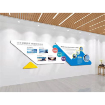 千禾 企业文化墙加厚PVC UV钢化水晶片 qh0905003 680*293cm 产品内容和尺寸均可定制,含安装设计
