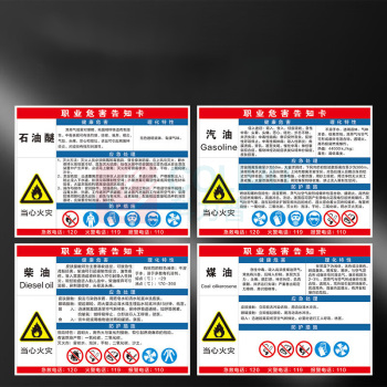 也特 126种职业病危害告知卡牌 300*400*1mm 亚克力