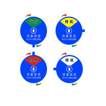 厚创 工作管理状态标识牌 (运行+停机+待机+检修) 6*6cm