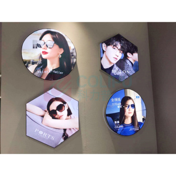 千禾 多边形亚克力灯箱 450*400mm 黑钛不锈钢包边+亚克力面板 单个尺寸450*400mm*24个
