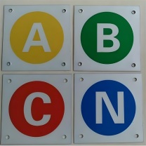 其实奇 ABC相位标识 160mm*160mm 材质:铝板