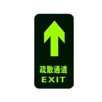 智探政物 夜光地贴荧光消防安全通道地贴应急疏散反光提示牌 疏散通道 直行 15*30cm