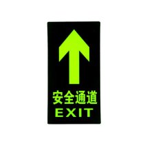 智探政物 夜光地贴荧光消防安全通道地贴应急疏散反光提示牌 安全通道 直行 15*30cm