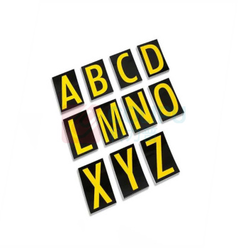 嘉辽 电力安全标识牌 字母标识,黑底黄字,自粘性反光材料 BSFY0075 100*80MM 5组/包