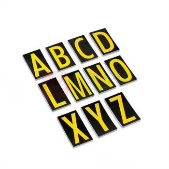 嘉辽 电力安全标识牌 字母标识,黑底黄字,自粘性反光材料 BSFY0075 100*80MM 5组/包