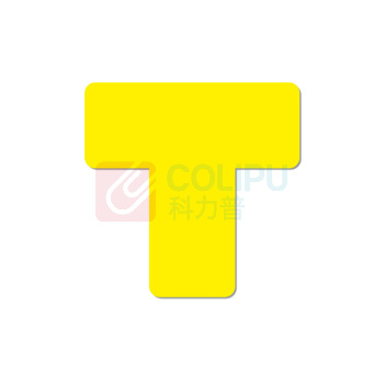罗德力 PVC磨砂耐磨定位标志贴 T型-5*5*2cm 50个/组 (黄色)