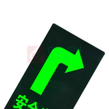 罗德力 PVC荧光标识夜光地贴墙贴 145*295mm 安全出口向右 (黑绿色) 50张/组