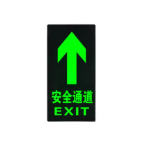 罗德力 PVC荧光标识夜光地贴墙贴 145*295mm 安全通道直行 (黑绿色) 50张/组