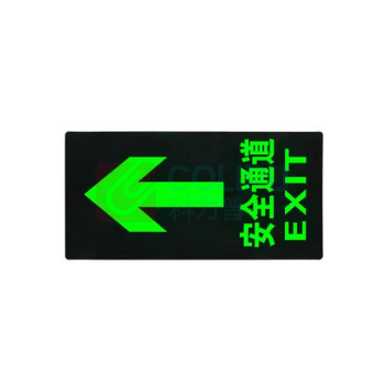 罗德力 PVC荧光标识夜光地贴墙贴 145*295mm 安全通道直行 (黑绿色) 50张/组