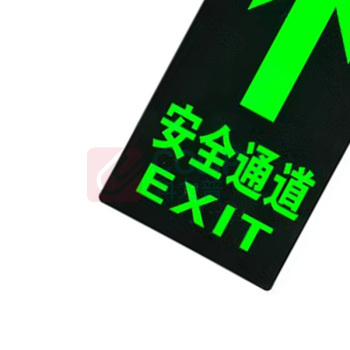 罗德力 PVC荧光标识夜光地贴墙贴 145*295mm 安全通道直行 (黑绿色) 50张/组
