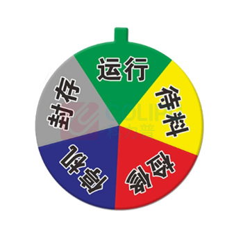 罗德力 亚克力设备状态标识牌 直径6cm 5区状态(运行+待料+检修+停机+封存)