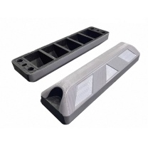 OIMG 彩色橡塑反光挡车器 定位器 560*150*85mm (防滑灰)
