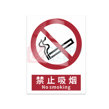 豪思克普 标识牌 禁止吸烟 No smoking 140mm*200mm PP贴纸亮膜