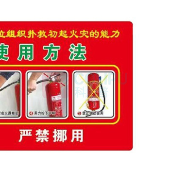 星浙安 自发光指示贴 墙贴 灭火器使用方法 (红色) PVC背胶 36*14cm