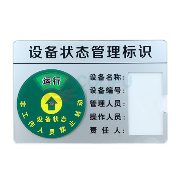 OIMG 设备状态管理标识卡4区 状态运行待机检修停机 22.5*15cm 磁吸带背胶5个/组